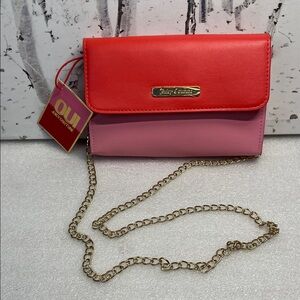 Juicy Couture NEW Crossbody Bag Pink Gold Chain Strap Body